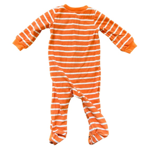 Carter's Halloween Fleece Footed Zipper Pajamas & Pumpkin Spice Onesie, Size 9M - Picture 10 of 10